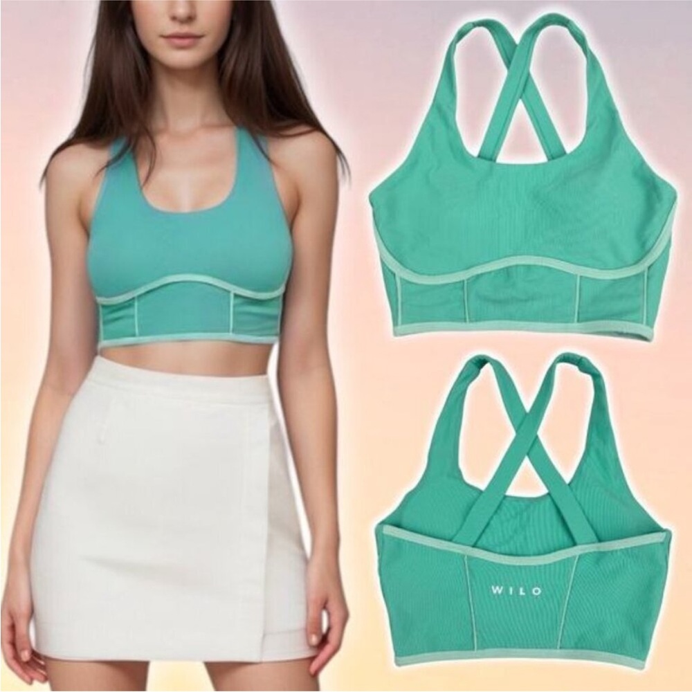 WILO The Label Outline Sports Bra/Sport top Size Small Sea Green New without tag